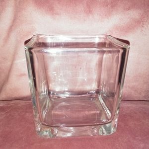 Square Glass Cube Container Mini Flower Vase Bowl Organizer Votive Candle Holder